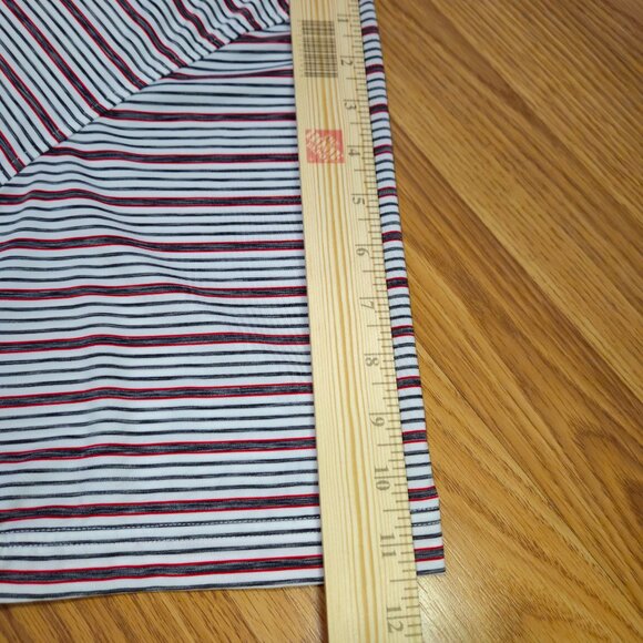 Footjoy FJ Shirt Lot Mens XL Red White - yellow Stripe Golf Performance Stretch - Picture 14 of 16